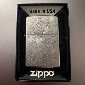 Zippo Vintage Diamonds And Dollars Satin Chrome 24882